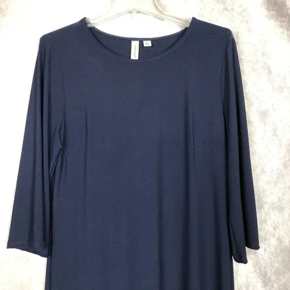 Tacera Women's Sz S Blue Long Sleeve Knee Length Pullover Dress - Picture 3 of 8